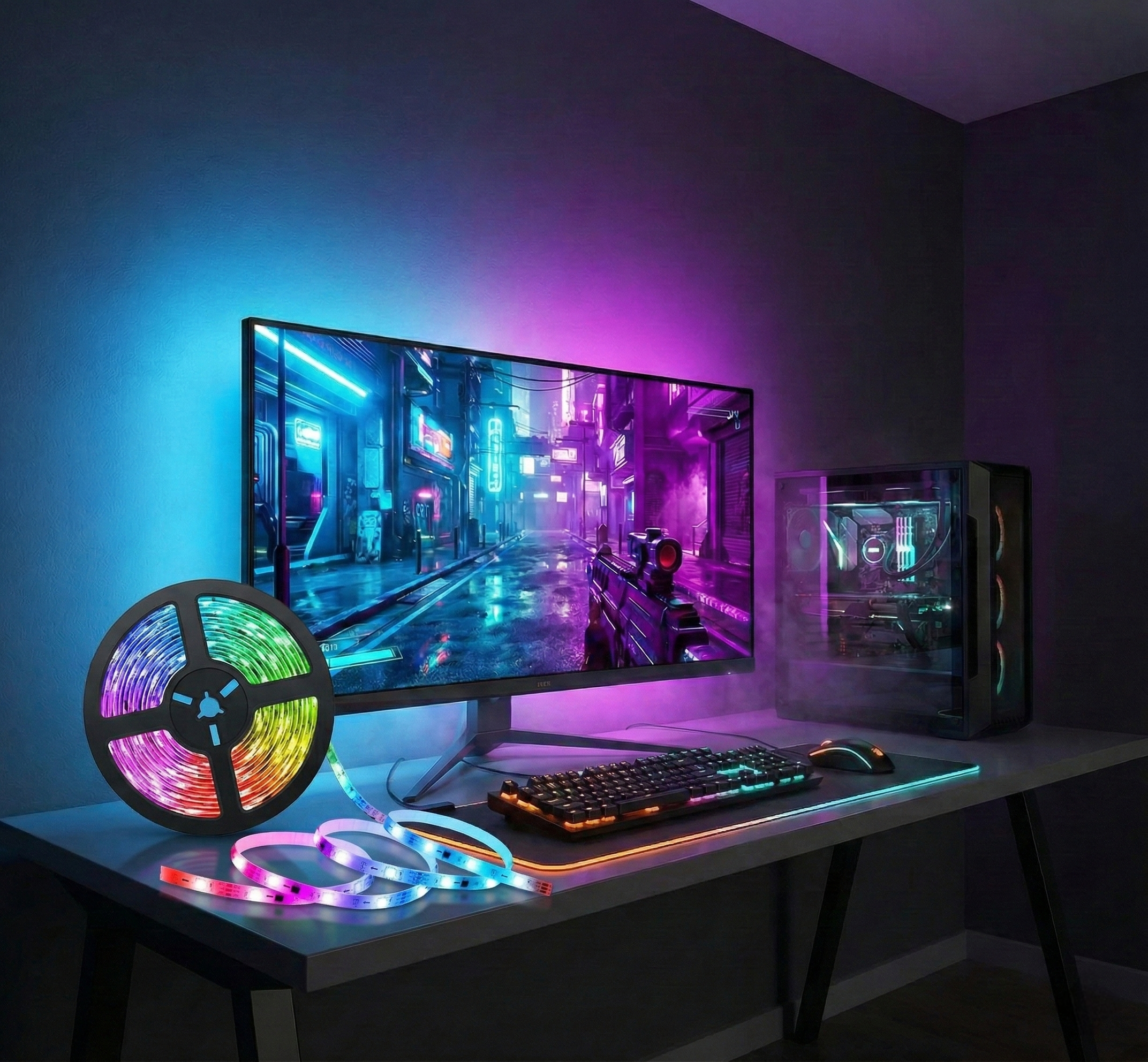 Pro Streaming Studio GLEONS lighting on