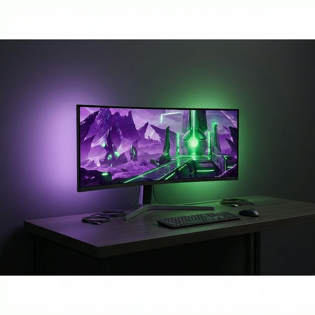 Cozy room with ambient LED backlighting