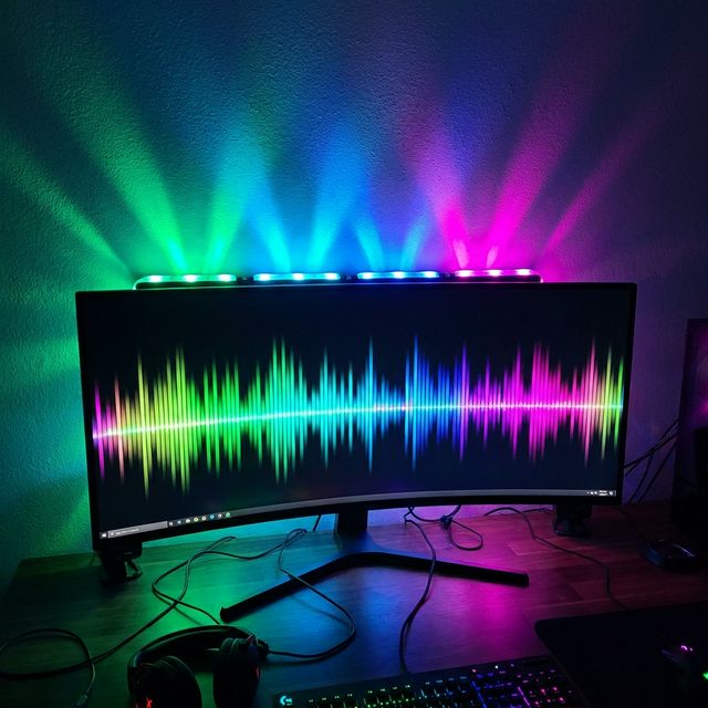 Music Mode Visualizer showing frequency bars