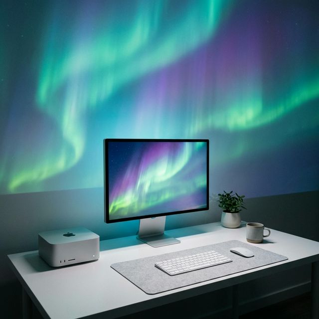 Aurora theme preset active on app interface